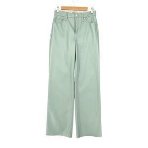 Express Blue Faux Leather High Waisted Wide-Leg Pants 6R